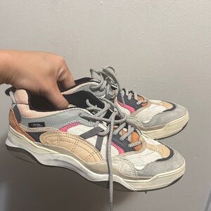 Vans Women's Pink and Tan Sneakers